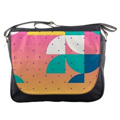 Abstract Geometric Bauhaus Polka Dots Retro Memphis Art Messenger Bag