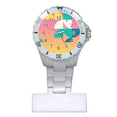 Abstract Geometric Bauhaus Polka Dots Retro Memphis Art Plastic Nurses Watch