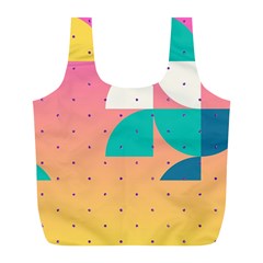 Abstract Geometric Bauhaus Polka Dots Retro Memphis Art Full Print Recycle Bag (l)