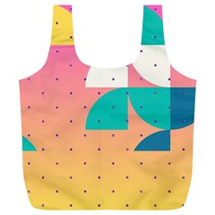 Abstract Geometric Bauhaus Polka Dots Retro Memphis Art Full Print Recycle Bag (xl)