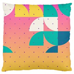 Abstract Geometric Bauhaus Polka Dots Retro Memphis Art Standard Premium Plush Fleece Cushion Case (one Side) by Maspions