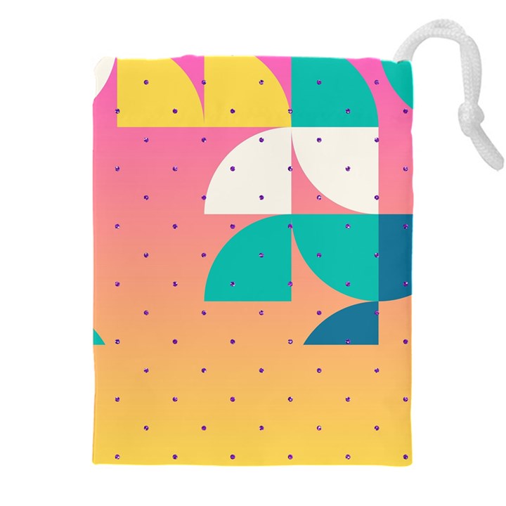 Abstract Geometric Bauhaus Polka Dots Retro Memphis Art Drawstring Pouch (5XL)