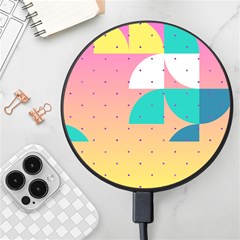 Abstract Geometric Bauhaus Polka Dots Retro Memphis Art Wireless Fast Charger(black)