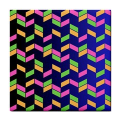 Background Pattern Geometric Pink Yellow Green Tile Coaster