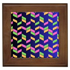 Background Pattern Geometric Pink Yellow Green Framed Tile