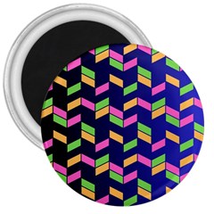 Background Pattern Geometric Pink Yellow Green 3  Magnets