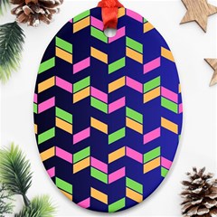 Background Pattern Geometric Pink Yellow Green Ornament (oval)