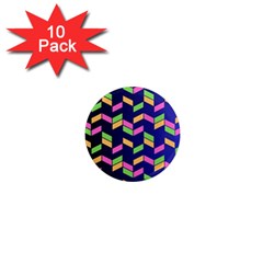 Background Pattern Geometric Pink Yellow Green 1  Mini Magnet (10 Pack) 