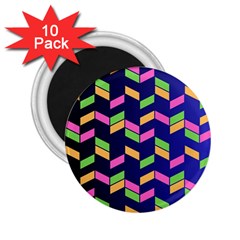 Background Pattern Geometric Pink Yellow Green 2 25  Magnets (10 Pack) 