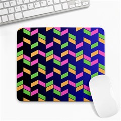 Background Pattern Geometric Pink Yellow Green Large Mousepad by Maspions