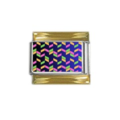 Background Pattern Geometric Pink Yellow Green Gold Trim Italian Charm (9mm)