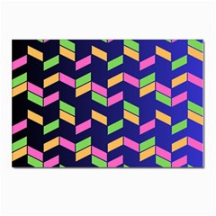 Background Pattern Geometric Pink Yellow Green Postcards 5  X 7  (pkg Of 10) by Maspions