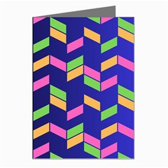 Background Pattern Geometric Pink Yellow Green Greeting Cards (pkg Of 8)