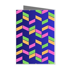 Background Pattern Geometric Pink Yellow Green Mini Greeting Cards (pkg Of 8)