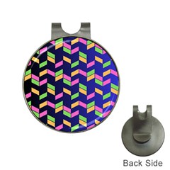 Background Pattern Geometric Pink Yellow Green Hat Clips With Golf Markers