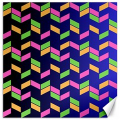 Background Pattern Geometric Pink Yellow Green Canvas 12  X 12  by Maspions