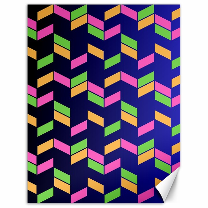 Background Pattern Geometric Pink Yellow Green Canvas 18  x 24 