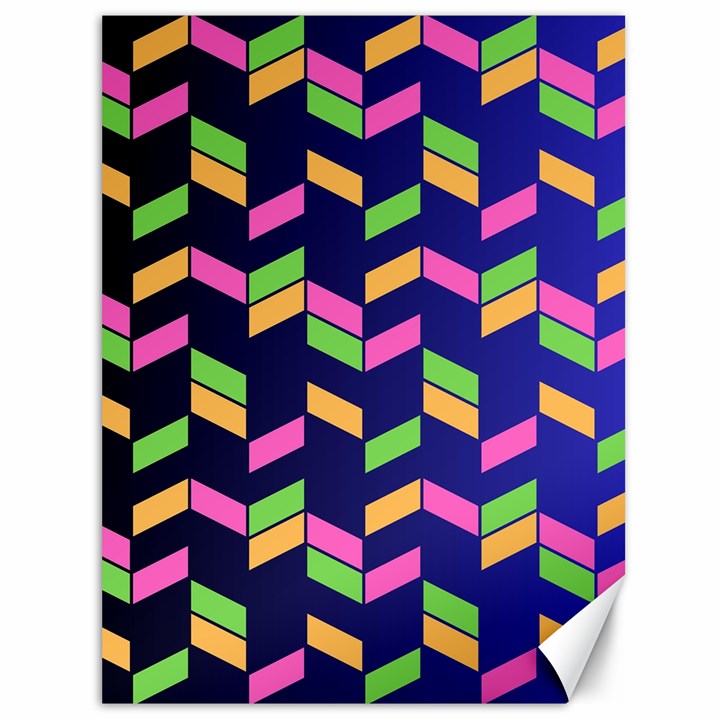 Background Pattern Geometric Pink Yellow Green Canvas 36  x 48 