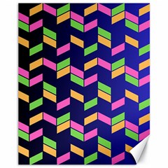 Background Pattern Geometric Pink Yellow Green Canvas 11  X 14  by Maspions