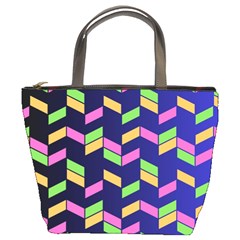 Background Pattern Geometric Pink Yellow Green Bucket Bag