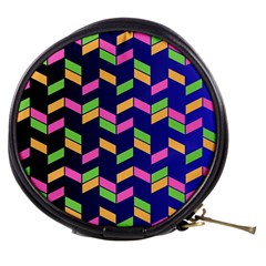 Background Pattern Geometric Pink Yellow Green Mini Makeup Bag