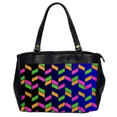 Background Pattern Geometric Pink Yellow Green Oversize Office Handbag