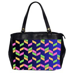 Background Pattern Geometric Pink Yellow Green Oversize Office Handbag (2 Sides)