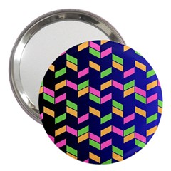 Background Pattern Geometric Pink Yellow Green 3  Handbag Mirrors