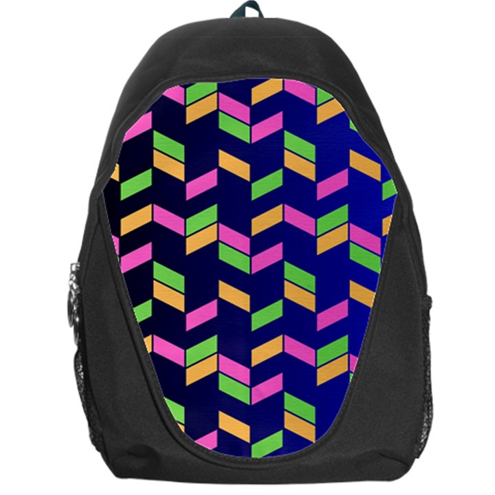 Background Pattern Geometric Pink Yellow Green Backpack Bag