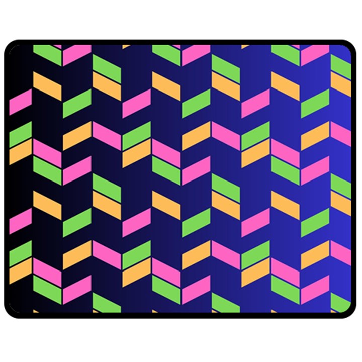 Background Pattern Geometric Pink Yellow Green Two Sides Fleece Blanket (Medium)