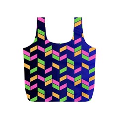 Background Pattern Geometric Pink Yellow Green Full Print Recycle Bag (s)