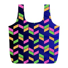 Background Pattern Geometric Pink Yellow Green Full Print Recycle Bag (l) by Maspions