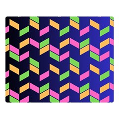 Background Pattern Geometric Pink Yellow Green Two Sides Premium Plush Fleece Blanket (large)