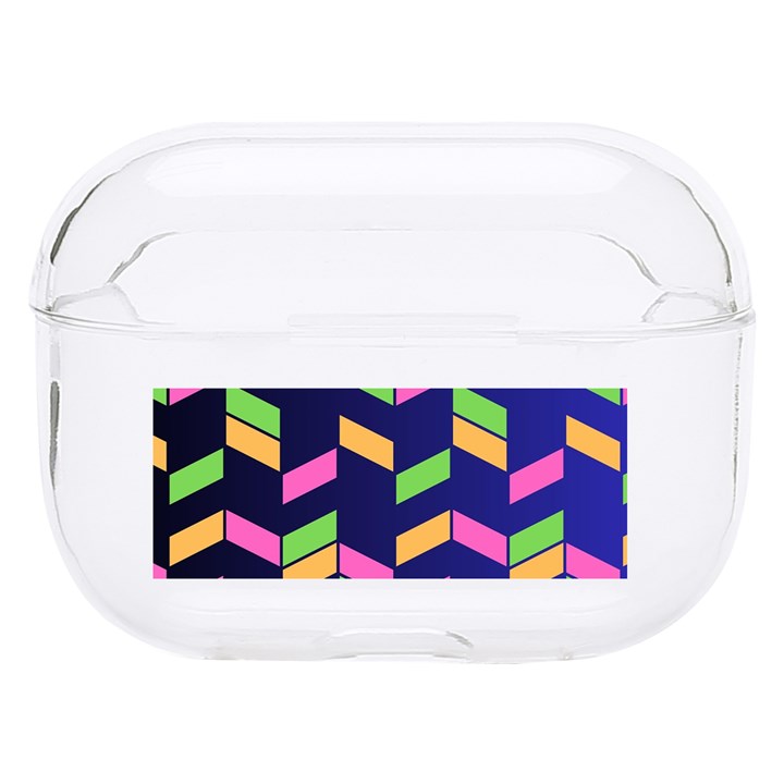 Background Pattern Geometric Pink Yellow Green Hard PC AirPods Pro Case