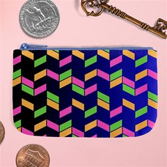 Background Pattern Geometric Pink Yellow Green Large Coin Purse