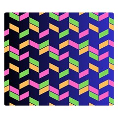 Background Pattern Geometric Pink Yellow Green Premium Plush Fleece Blanket (small) by Maspions