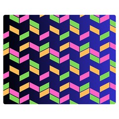 Background Pattern Geometric Pink Yellow Green Premium Plush Fleece Blanket (medium)