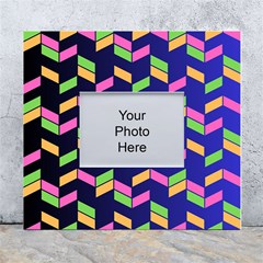 Background Pattern Geometric Pink Yellow Green White Wall Photo Frame 5  X 7 