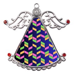 Background Pattern Geometric Pink Yellow Green Metal Angel With Crystal Ornament