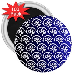 Pattern Floral Flowers Leaves Botanical 3  Magnets (100 Pack)