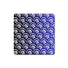 Pattern Floral Flowers Leaves Botanical Square Magnet