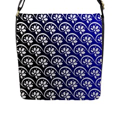 Pattern Floral Flowers Leaves Botanical Flap Closure Messenger Bag (l)