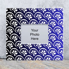 Pattern Floral Flowers Leaves Botanical White Wall Photo Frame 5  X 7 