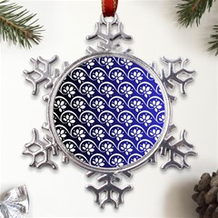 Pattern Floral Flowers Leaves Botanical Metal Large Snowflake Ornament by Maspions