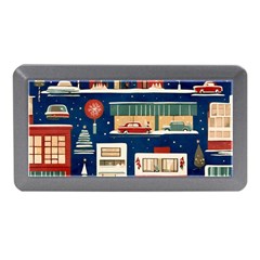 Cars Snow City Landscape Vintage Old Time Retro Pattern Memory Card Reader (mini) by Maspions