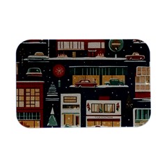 Cars Snow City Landscape Vintage Old Time Retro Pattern Open Lid Metal Box (silver)   by Maspions