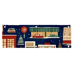 Cars Snow City Landscape Vintage Old Time Retro Pattern Banner And Sign 6  X 2  by Maspions