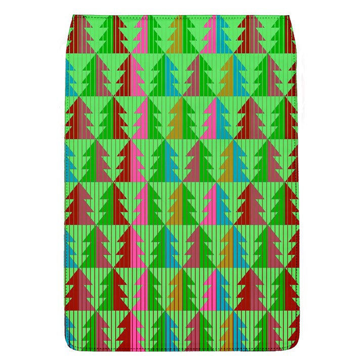 Trees Pattern Retro Pink Red Yellow Holidays Advent Christmas Removable Flap Cover (L)