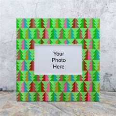 Trees Pattern Retro Pink Red Yellow Holidays Advent Christmas White Box Photo Frame 4  X 6  by Maspions