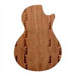 Trees Pattern Retro Pink Red Yellow Holidays Advent Christmas Guitar Shape Wood Guitar Pick Holder Case And Picks Set Front